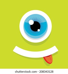 Vector green Monster face