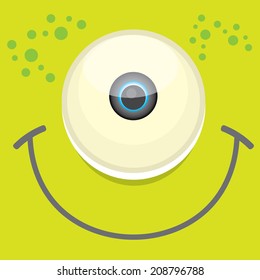 vector green monster face