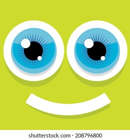 vector green monster face