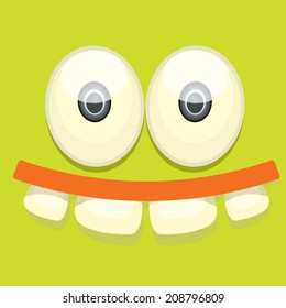 vector green monster face