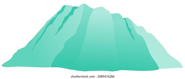 vector green mountain on white background