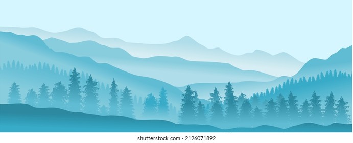 vector green mountain ridge landscape background