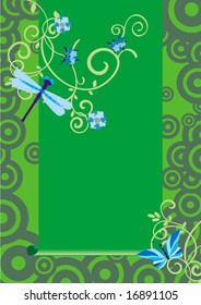 vector green nature dragonfly backdrop