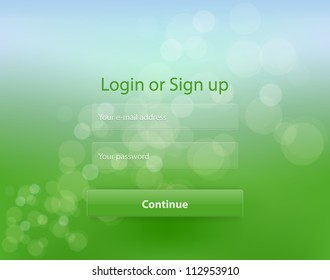 Vector green nature login page