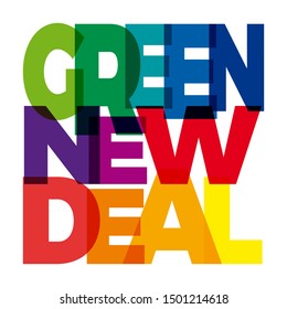 Vector Green New Deal. Broken Text