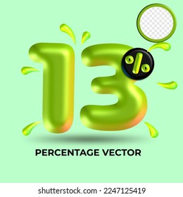 número verde vector 13% descuento venta transparente