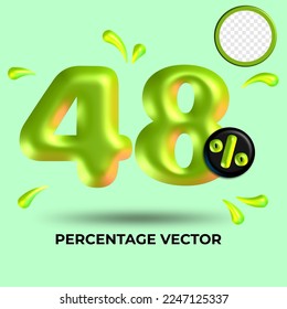 vector green number 48%  percent discount sale transparent