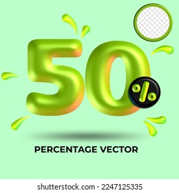 vector green number 50%  percent discount sale transparent