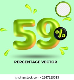 vector green number 59%  percent discount sale transparent