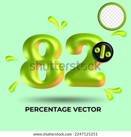 vector green number 82%  percent discount sale transparent