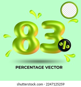 vector green number 83%  percent discount sale transparent