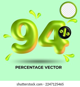 vector green number 94%  percent discount sale transparent