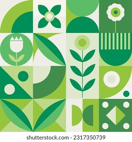 Vector with green nuture geometric