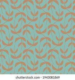 Hojas de ocre verde vectorial boho patrón sin fisuras 
