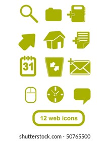 vector green office icons