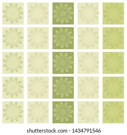 Vector green olive green beige abstract pattern on square background