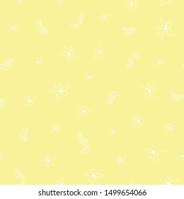 Vector green orange blossom seamless pattern with white flowers, leaves, orange slices, green background. Perfect for fabric, scrapbooking, wallpaper projects. 