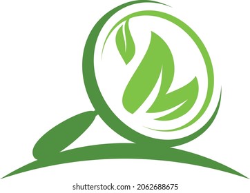 Vector green organic logo illustration