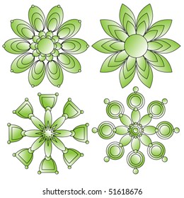 Vector green ornament collection