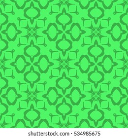 Vector Green Ornamental Seamless Line Pattern. Endless Texture. Oriental Geometric Ornament