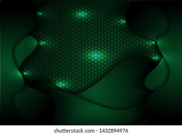 Vector of green overlap luxury abstract background template. Futuristic and elegant with gradient colors. Realistic dark background. Eps 10.