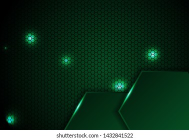Vector of green overlap luxury background template. Futuristic and elegant with gradient colors. Realistic dark background. Eps 10.