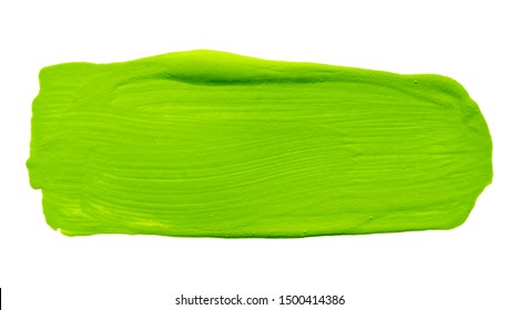 Vector green paint texture isolated on white - acrylic banner for Your design