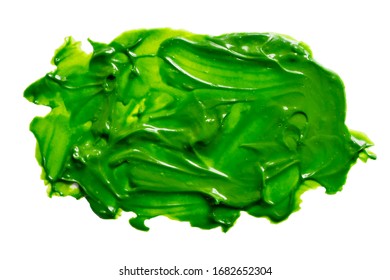 Vector green paint texture isolated on white - acrylic banner for Your design
