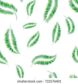 Vector green palm tree pattern seamless background wallpaper, textile, fabric