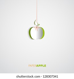 Vector green paper apple card design