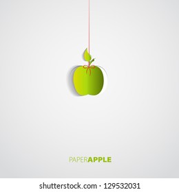Vector green paper apple card design