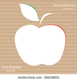 Vector green paper apple card design