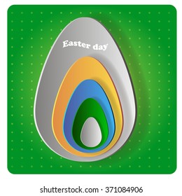 Vector green Paper easter egg card
