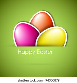 Vector green Paper easter egg card