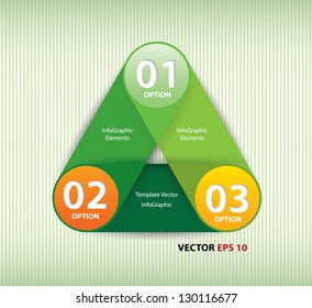 Vector green paper lines and numbers design template . Vector illustration. Infographics Options.