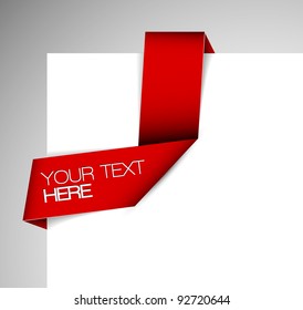 Vector Green Paper origami ribbon / bookmark