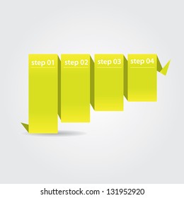 Vector Green Paper Progress background / product choice or versions. vector green origami ribbon banner.