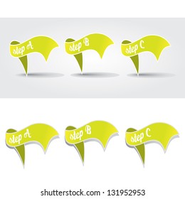 Vector Green Paper Progress background / product choice or versions. vector green origami ribbon banner.
