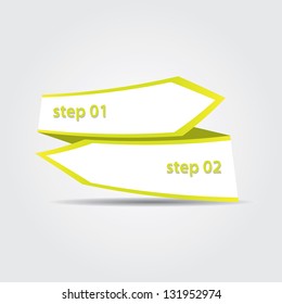 Vector Green Paper Progress background / product choice or versions. vector green origami ribbon banner.