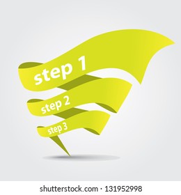 Vector Green Paper Progress background / product choice or versions. vector green origami ribbon banner.