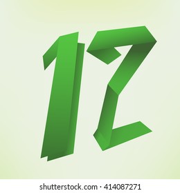 Vector green paper twelve. 