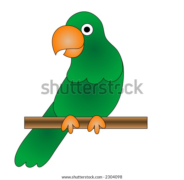 Vector Green Parrot Clipart Stock Vector Royalty Free 2304098