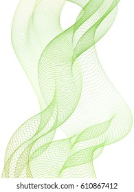 Vector green pattern, geometric graphic design, abstract background with curve lines. Banner, poster, cover layout backdrop, curves pattern template. Vector abstraction for ecologic research brochure.