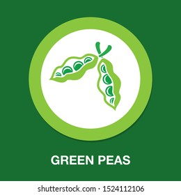 vector green peas illustration isolated, healthy vegetable food