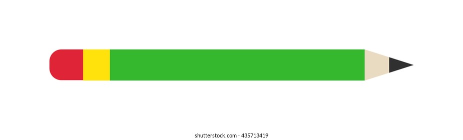Vector green pencil illustration office supply design