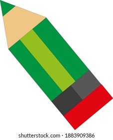 Vector Green Pencil Logo Icon in Flat Design.