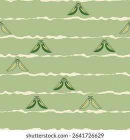 vector green pepper seamless pattern on pistachio background, perfect for all prints, wallpapers, fabrics and more