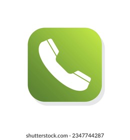 Vector Green Phone Call Button