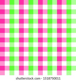 vector green and pink Gingham check pattern design illustration for printing on paper, wallpaper, covers, textiles, fabrics, for decoration, decoupage, and other.
