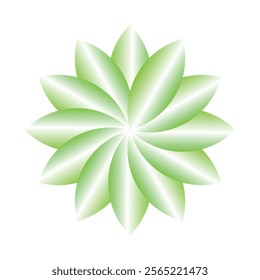 Vector of a green pinwheel on a white background
